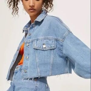 Topshop Cropped Denim Jacket
